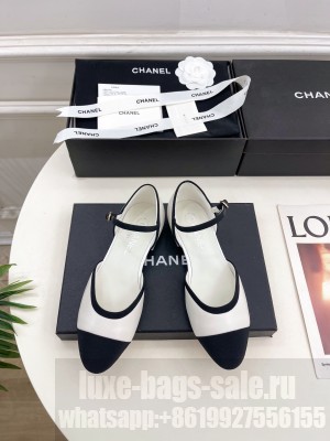 Chanel calfskin & Grosgrain Mary Janes Black/white 2025