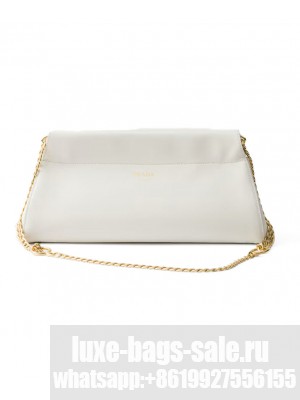Prada Enchaine Medium Leather Handbag 1BC262 Cream