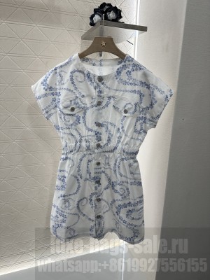 Chanel Printed dress blue
