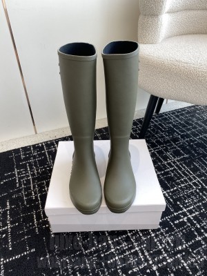 CELINE HIGH RAIN BOOTS IN NATURAL RUBBER KHAKI