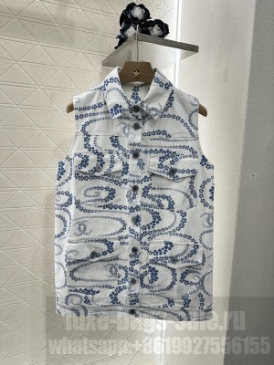 Chanel Printed denim Vest Blue
