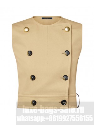 Louis Vuitton Women's Double-Breasted Gabardine Top Khaki