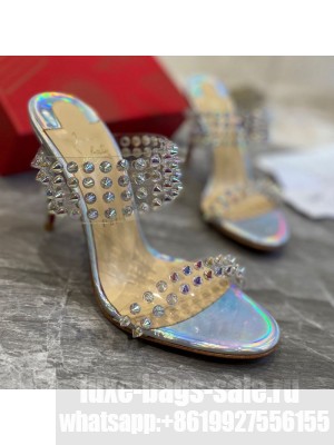 Christian Louboutin Stud Transparent Sandals 10cm Iridescent 2021 Collection