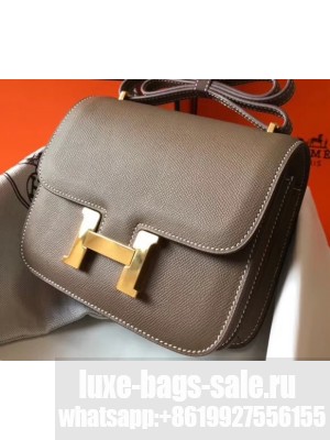Hermes Constance Mini/MM Bag in Epsom Leather Etoupe with Gold Hardware