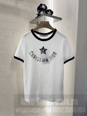 Christian Dior Dioriviera T-Shirt White and Black Cotton Jersey
