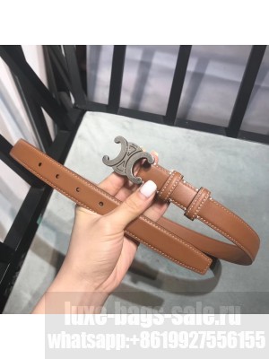 Celine Triomphe Width 2.5cm Belt With Brass Buckle 08