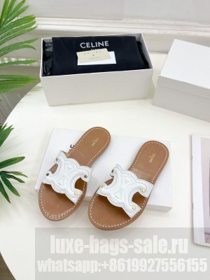 CELIE CELINE TRIOMPHE MULE IN CALFSKIN WHITE
