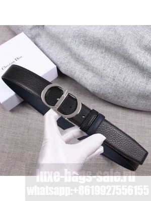 Dior Grained Calfskin Belt 35mm with CD Buckle Black 2019 Collection