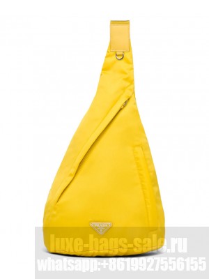 Prada Re-Nylon And Leather Backpack 2VZ092 Yellow