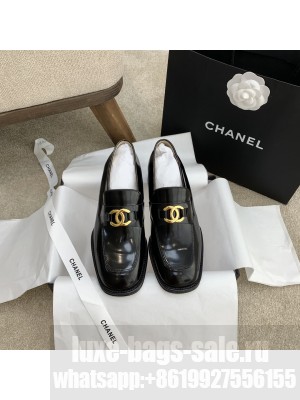 Chanel Patent Leather Loafers Black 2021 Collection 