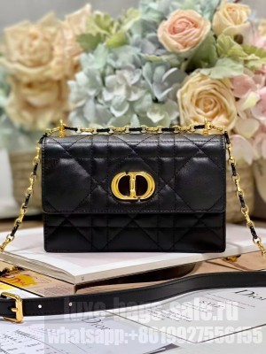 Dior MISS CARO MINI BAG Macrocannage Lambskin S5169UD BLACK