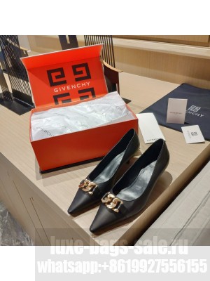 GIVENCHY PUMPS IN LEATHER WITH METALLIC DETAILS 2022 COLLECTION,BLACK