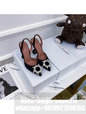 AMINA MUADDI HEEL 6.5CM BEGUM SLINGBACK PUMPS SATIN LIGHT BLACK 09 2021 Collection