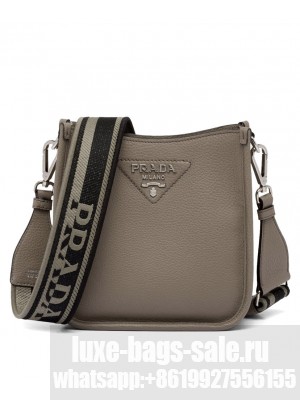 Prada Leather Mini Shoulder Bag Gray