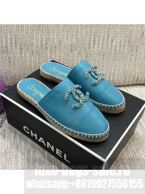 Chanel Chain CC Lambskin Espadrilles Mules Black Spring/Summer 2021 Collection