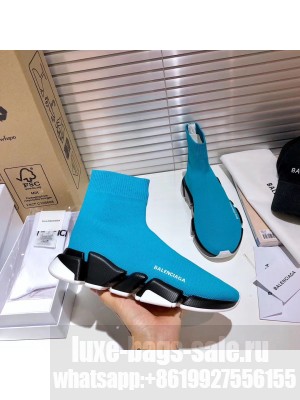 Balenciaga Unisex Speed 2.0 Knit Sock Sneakers Blue 013 2021 Collection