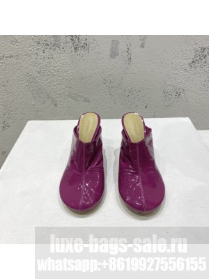 BOTTEGA VENETA Patent Leather High Heel Mules 9.5cm Purple 2022 Collection