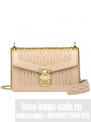 Miumiu Confidential Matelasse Nappa Leather Bag 5BD083 Apricot