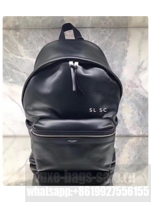 SAINT LAURENT LEATHER small knapsack Y886654 black