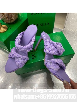 Bottega Veneta The Curve Raffia Heel Sandals 9.5cm Lavender Purple  2021 Collection