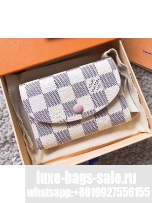 Louis Vuitton Damier Azur Canvas Envelop Rosalie Coin Purse M62361 Pale Pink 