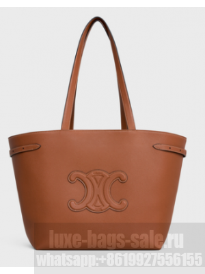 CELINE MEDIUM CABAS ANAIS CUIR TRIOMPHE IN GRAINED CALFSKIN 116853 TAN