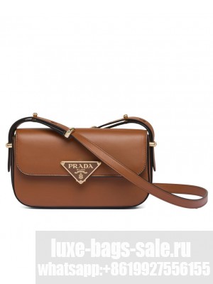 Prada Leather Shoulder Bag 1BD339 Coffee