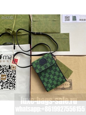 Gucci Marmont Phone Holder Bag 26cm 657582 Canvas/Calfskin Leather Spring/Summer 2021 Collection, Green Multicolor