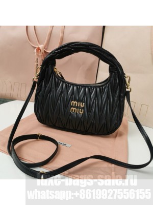 Miu Miu Wander Matelasse Original Sheepskin Bag 5BC125 Black