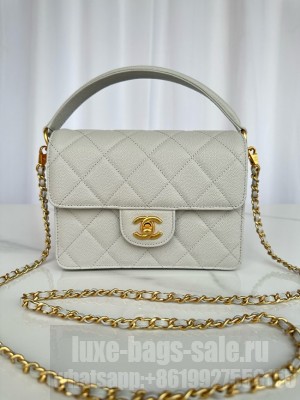 Chanel MINI FLAP BAG WITH TOP HANDLE AS5165 gray