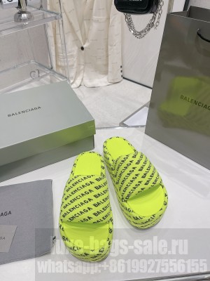Balenciaga Unisex Logo Platform Slide Sandals 5cm 2023 01