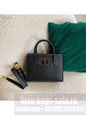 Christian Dior 30 Montaigne St. Honore Bag 25cm Grained Calfskin Leather Cruise 2021 Collection, Black