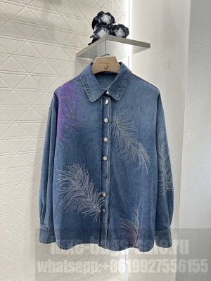 Chanel Denim Shirt With Rhinestones