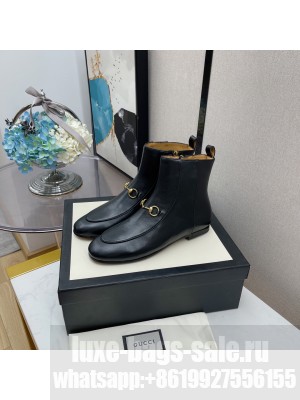 Gucci Women's Black GG Horsebit  Ankle Boot 2021 Collection