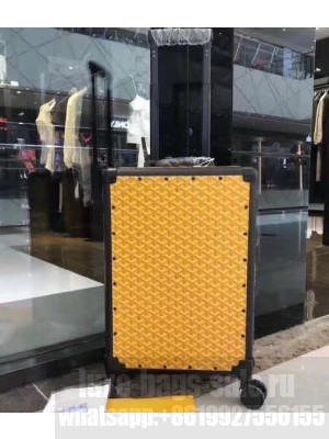 Goyard Trolley Travel Luggage Bag Yellow