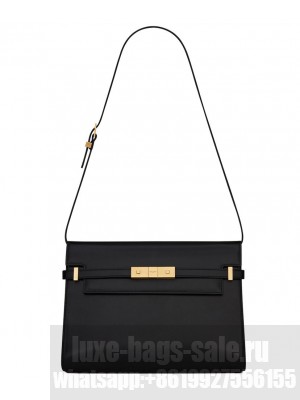 Saint Laurent Manhattan Shoulder Bag In Smooth Leather 579271 Black