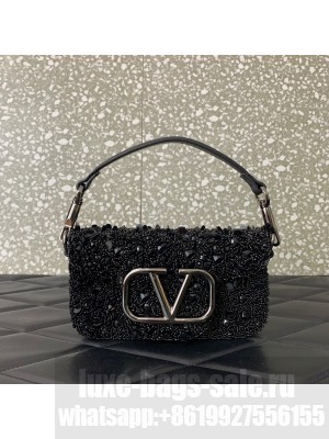 VALENTINO V-logo MINI LOCO sequin and leather bag WA0K53-9