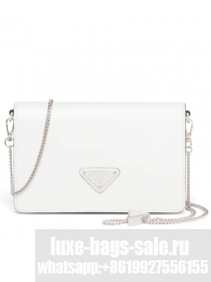 Prada Brushed Leather Shoulder Bag 1BD307 Cream