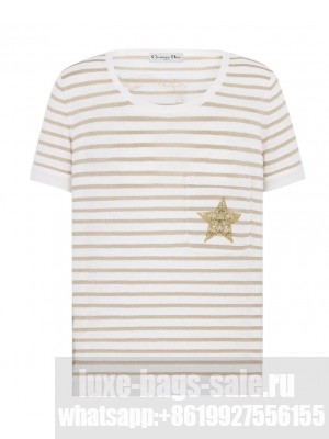 Christian Dior Women's Mariniere Short-Sleeved Top Yellow