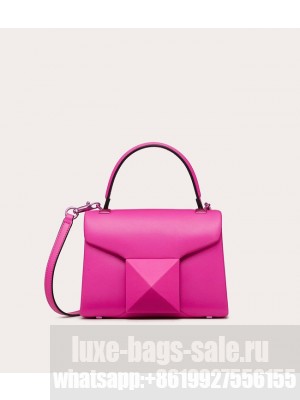 VALENTINO ONE STUD mini sheepskin shoulder bag WB0L13M pink