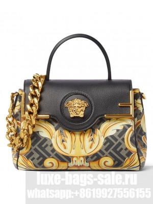 Fendi Fendace La Medusa Medium Handbag Black