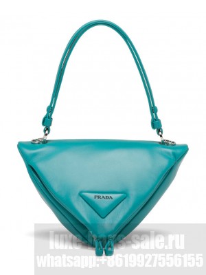 Prada Padded Nappa Leather Handbag 1BA315 Blue