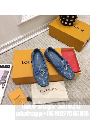 LOUIS VUITTON 1A65XK GLORIA FLAT LOAFER 2021 Collcetion Denim Blue