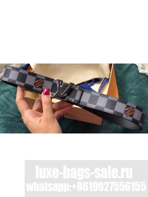 Louis Vuitton Width 3cm LV Initiales Belt Black/Gray/Silver