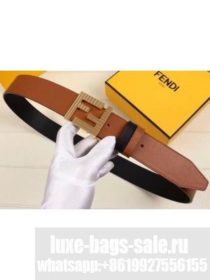 Fendi FF Buckle Calfskin Reversible Belt Black/Brown/Gold