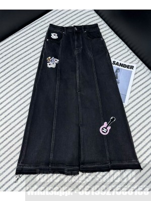 Chanel Women's Denim Skirt Black