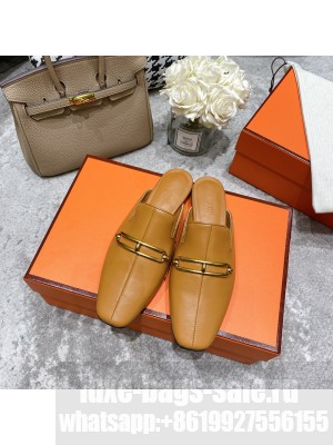 Hermes Esmee Mule with Iconic Roulis Buckle Brown 2022 Collection