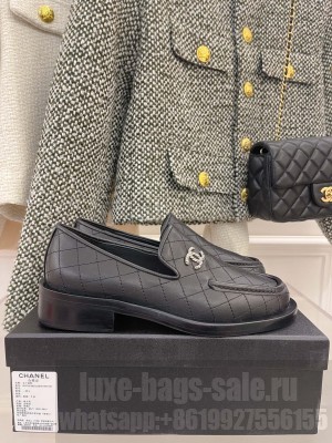 Chanel 4cm Quilting CC Loafers Black Spring 2022 Collection