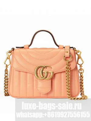 Gucci GG Marmont Mini Top Handle Bag 547260 Pink