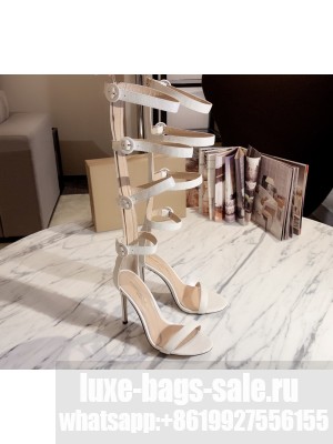 Gianvito Rossi classic gladiator Heel 10.5 CM Leather straps buckles Boot Spring/Summer 2021 Collection White